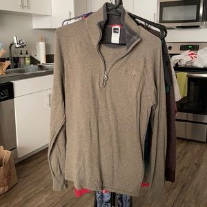 Brown north face quarter zip